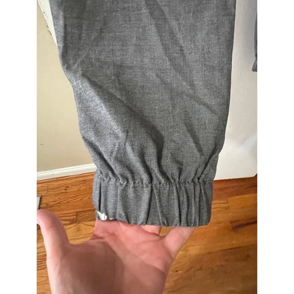 Banana Republic Charcoal Gray Textured Jogger Pants Women's Size 4L Long Tapered